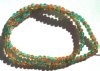 16 inch Strand of 4mm Orange and Green Crackle Glass Beads